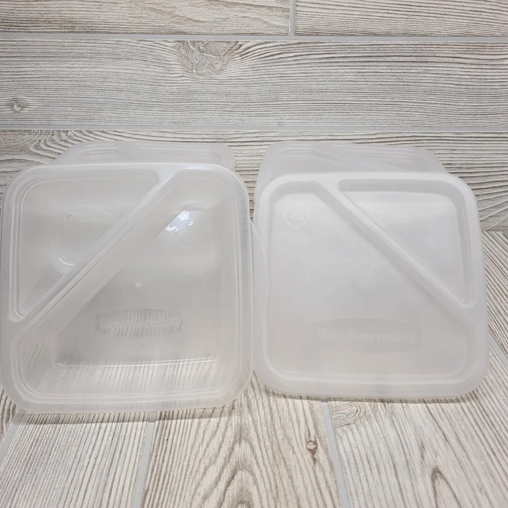 Rubbermaid Food Storage Containers 5pc Set Clear 2 Compartment 2.5 Cup Divided‎